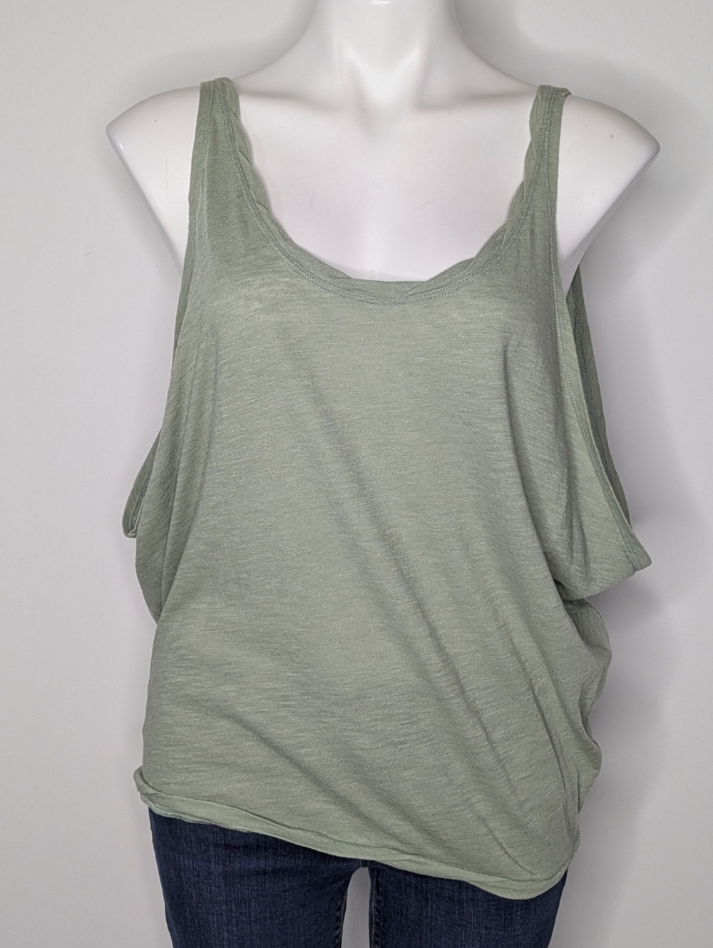 Free People We The Free Light Green Oversized Scoop Neck Tank Top M